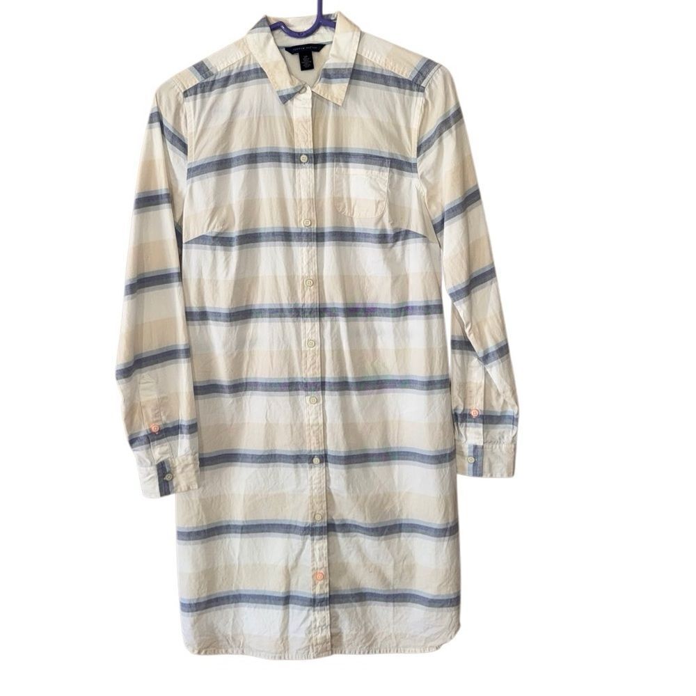 Tommy Hilfiger Women's Cotton Button Down Striped Shirt Dress - Size Small